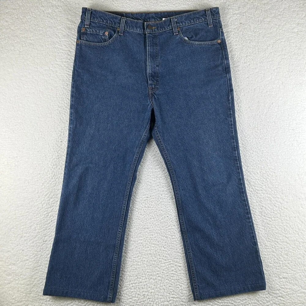 Vintage Levis 517 Jeans Mens 40x27 Medium Wash Denim Bootcut Zip 90s Hemmed